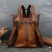 Load image into Gallery viewer, Vintage Ladies Embossed Leather Backpack Purse Rucksack Bag For Women
