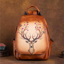 Load image into Gallery viewer, Vintage Womens Leather Backpack Purse With Built In Universal USB Port For Women
