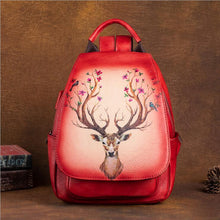 Load image into Gallery viewer, Vintage Womens Leather Backpack Purse With Built In Universal USB Port For Women
