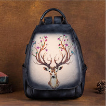 Load image into Gallery viewer, Vintage Womens Leather Backpack Purse With Built In Universal USB Port For Women
