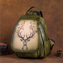 Load image into Gallery viewer, Vintage Womens Leather Backpack Purse With Built In Universal USB Port For Women
