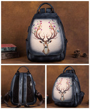 Load image into Gallery viewer, Vintage Womens Leather Backpack Purse With Built In Universal USB Port For Women
