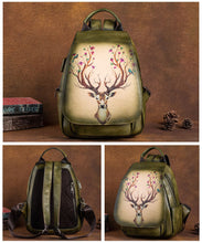 Load image into Gallery viewer, Vintage Womens Leather Backpack Purse With Built In Universal USB Port For Women
