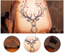 Load image into Gallery viewer, Vintage Womens Leather Backpack Purse With Built In Universal USB Port For Women
