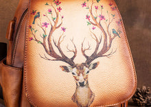 Load image into Gallery viewer, Vintage Womens Leather Backpack Purse With Built In Universal USB Port For Women
