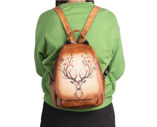 Load image into Gallery viewer, Vintage Womens Leather Backpack Purse With Built In Universal USB Port For Women
