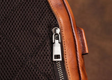 Load image into Gallery viewer, Vintage Womens Leather Backpack Purse With Built In Universal USB Port For Women
