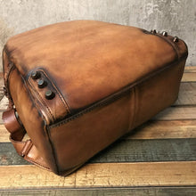 Load image into Gallery viewer, Vintage Ladies Leather Zip Backpack Purse Medium Leather Rucksack For Women

