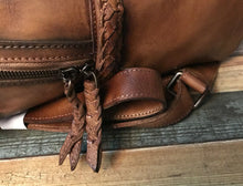 Load image into Gallery viewer, Vintage Ladies Leather Zip Backpack Purse Medium Leather Rucksack For Women
