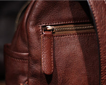 Load image into Gallery viewer, Vintage Ladies Mini Brown Leather Backpack Purse Small Leather Backpacks for Women
