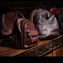 Load image into Gallery viewer, Vintage Ladies Mini Brown Leather Backpack Purse Small Leather Backpacks for Women
