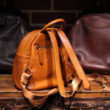 Load image into Gallery viewer, Vintage Ladies Mini Brown Leather Backpack Purse Small Leather Backpacks for Women
