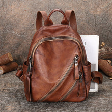 Load image into Gallery viewer, Womens Vintage Brown Leather Backpack Purse Book Bag Purse for Women
