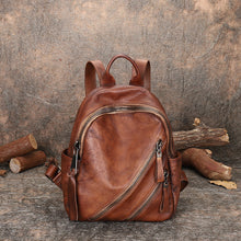 Load image into Gallery viewer, Womens Vintage Brown Leather Backpack Purse Book Bag Purse for Women
