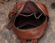 Load image into Gallery viewer, Womens Vintage Brown Leather Backpack Purse Book Bag Purse for Women
