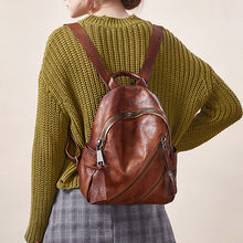 Load image into Gallery viewer, Womens Vintage Brown Leather Backpack Purse Book Bag Purse for Women
