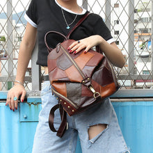 Load image into Gallery viewer, Vintage Womens Leather Western Backpack Purse Ladies Rucksack Bag For Women

