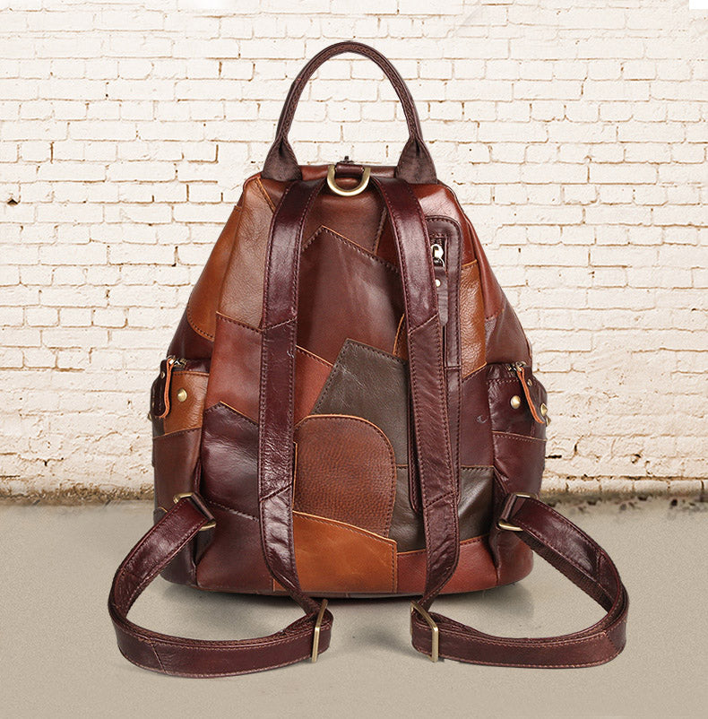 Vintage Womens Leather Western Backpack Purse Ladies Rucksack Bag For Women