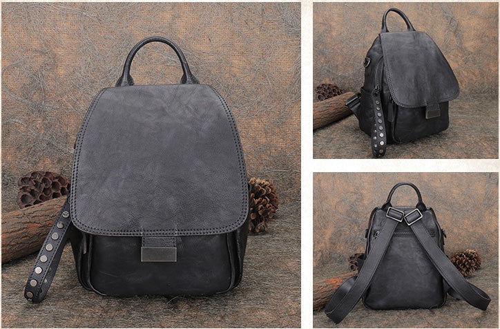 Mini Womens Vintage Leather Backpack Purse Cross Shoulder Bag Handbags for Women