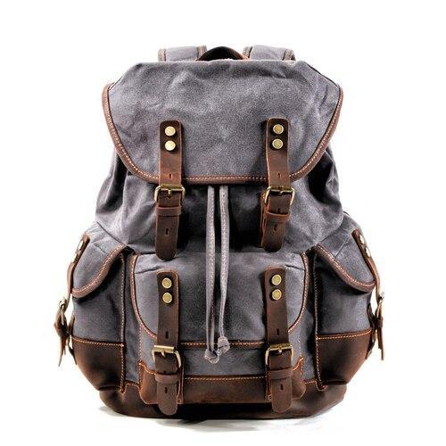 Vintage Canvas Backpack Waterproof Traveling Hiking Rucksack