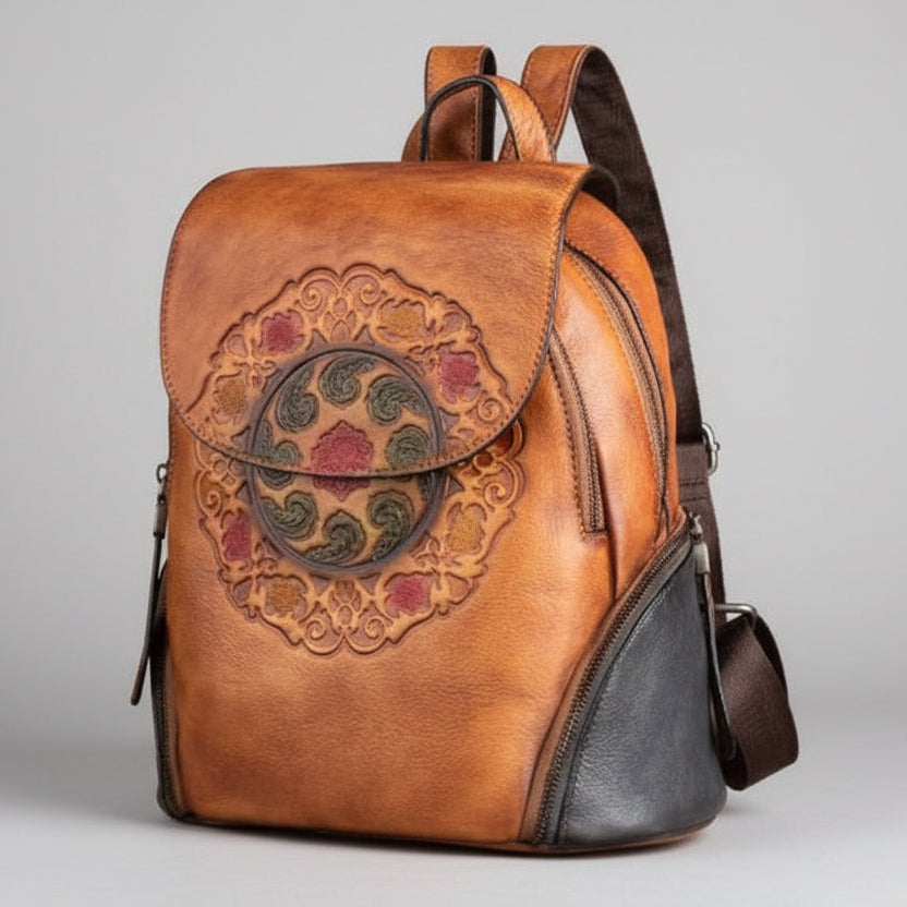buttery soft leather backpacks Leatherology Cognac Parker Backpack Full Grain Laptop Backpack With Multiple Compartments & Adjustable Straps and priority and zipped pockets to house valuables Backpack Buttery Soft Leather Backpacks