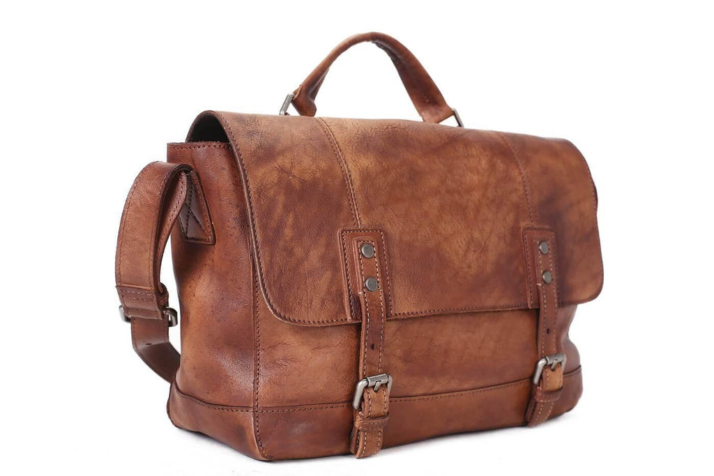 Houston Full Grain Leather Messenger Bag