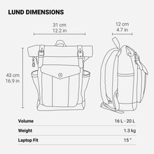 Load image into Gallery viewer, Natural Vintage Waxed Canvas Roll Top Backpack
