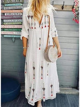 Load image into Gallery viewer, Flower Print Casual Loose Maxi Dress
