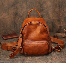 Load image into Gallery viewer, Small Womens Green Leather Backpack Purse Cute Backpacks for Women

