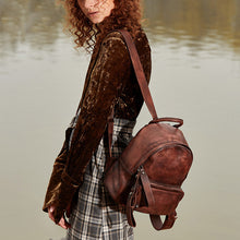 Load image into Gallery viewer, Small Womens Green Leather Backpack Purse Cute Backpacks for Women
