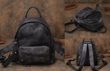 Load image into Gallery viewer, Small Womens Green Leather Backpack Purse Cute Backpacks for Women
