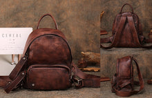Load image into Gallery viewer, Small Womens Green Leather Backpack Purse Cute Backpacks for Women
