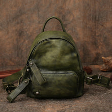 Load image into Gallery viewer, Small Womens Green Leather Backpack Purse Cute Backpacks for Women
