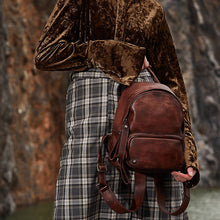 Load image into Gallery viewer, Small Womens Green Leather Backpack Purse Cute Backpacks for Women
