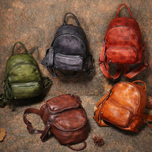 Load image into Gallery viewer, Small Womens Green Leather Backpack Purse Cute Backpacks for Women
