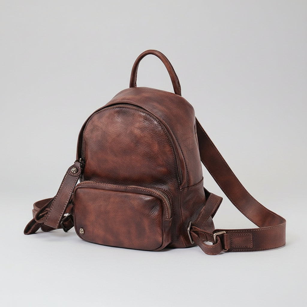 Small Womens Green Leather Backpack Purse Cute Backpacks for Women