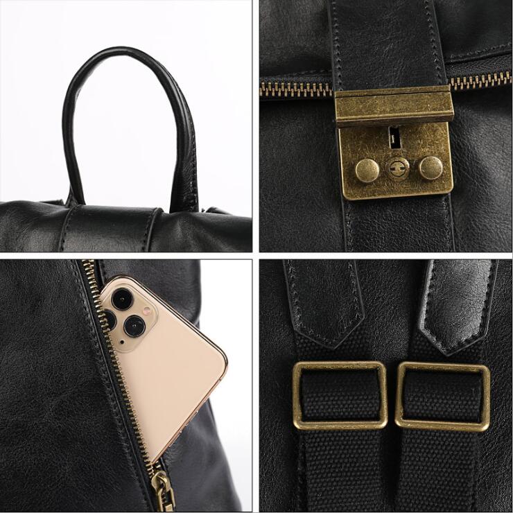 Women's Leather Laptop Backpack Purse Rucksack Bag For Women