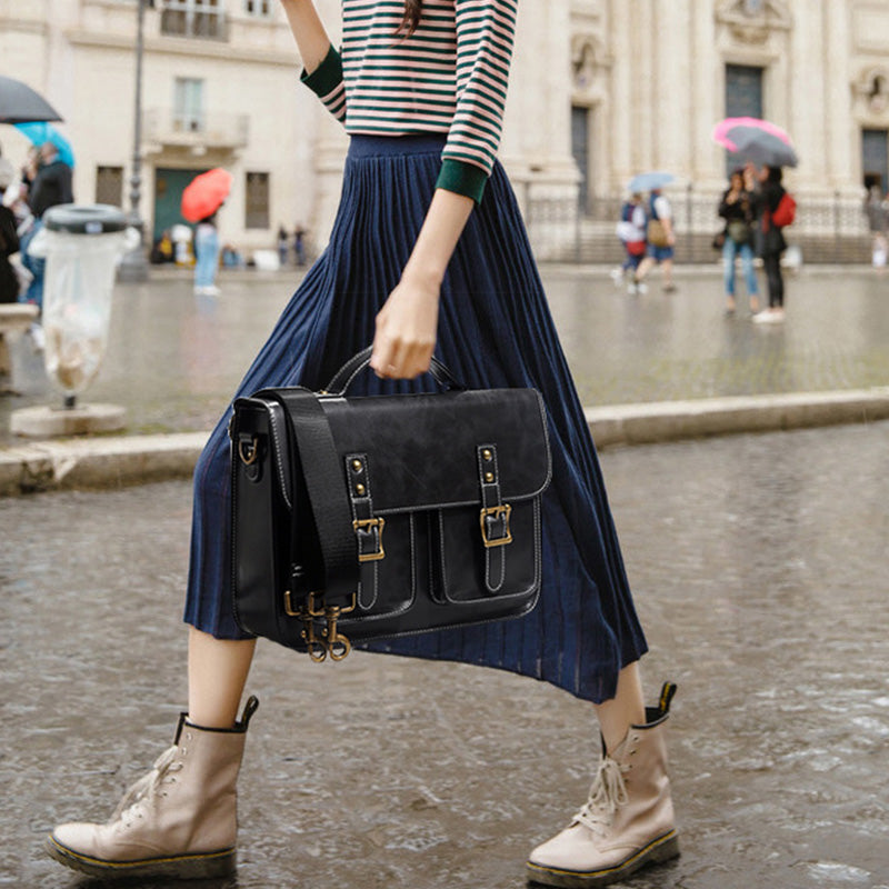 Womens Faux Leather Crossbody Laptop Messenger Bag Backpack Purse for Women