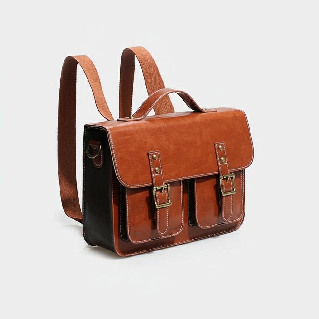 Womens Faux Leather Crossbody Laptop Messenger Bag Backpack Purse for Women