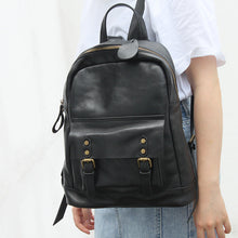 Load image into Gallery viewer, Womens Black Leather Backpack Bags Rucksack Purse For Women
