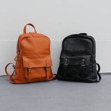 Load image into Gallery viewer, Womens Black Leather Backpack Bags Rucksack Purse For Women

