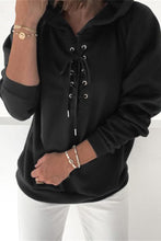 Load image into Gallery viewer, Lace Up Long Sleeve Casual Hoodie
