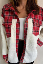 Load image into Gallery viewer, Velveteen-like Plaid Stitching Pocket Shacket
