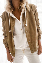 Load image into Gallery viewer, Corduroy Ruffle Sleeve Button Front Jacket
