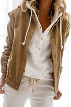 Load image into Gallery viewer, Corduroy Ruffle Sleeve Button Front Jacket
