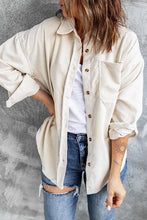 Load image into Gallery viewer, Lapel Long Sleeve Button Down Corduroy Shacket
