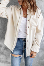 Load image into Gallery viewer, Lapel Long Sleeve Button Down Corduroy Shacket
