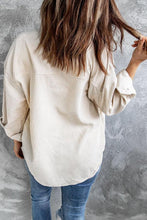 Load image into Gallery viewer, Lapel Long Sleeve Button Down Corduroy Shacket
