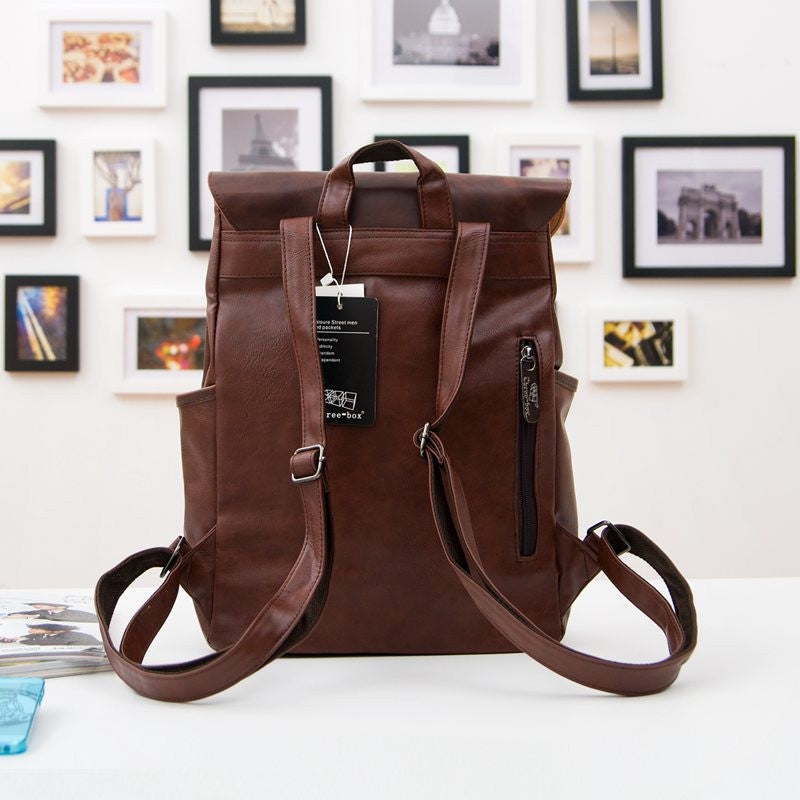 Genuine Leather Backpack Vintage Laptop Bookbag