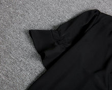 Load image into Gallery viewer, Basic Black V-Neck Short Sleeve Mini Dress
